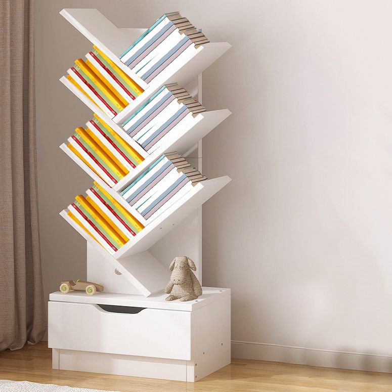 Multiple Colors Modern Style Bookshelf Wood Bookcase for Home