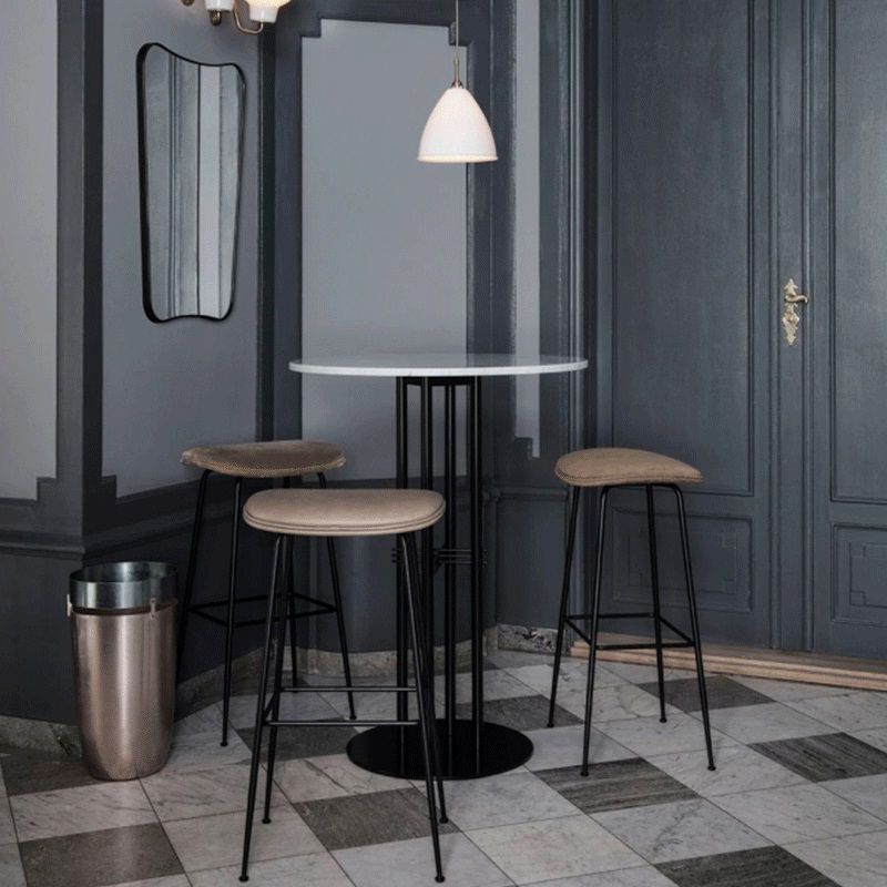 Modern Bar Table Round Dining Table - 23.6" W x 23.6" L x 41.3" H