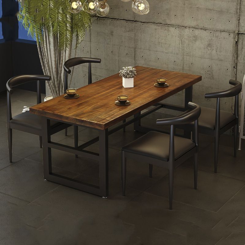 Rectangle Dining Table Industrial Home Kitchen Trestle Base Table