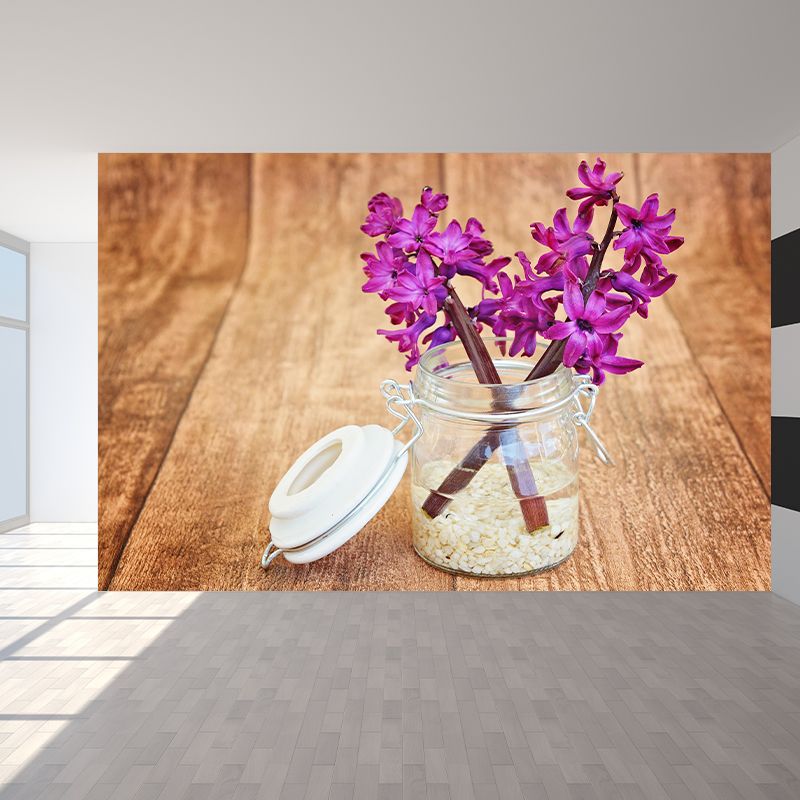 Hyacinths Flower Wall Mural Photography Horizontal Modern Living Room Wall Covering