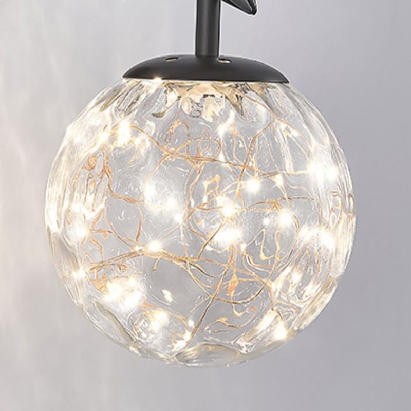 1 Light Spherical Wall Lights Modern Style Glass Wall Lighting Fixtures