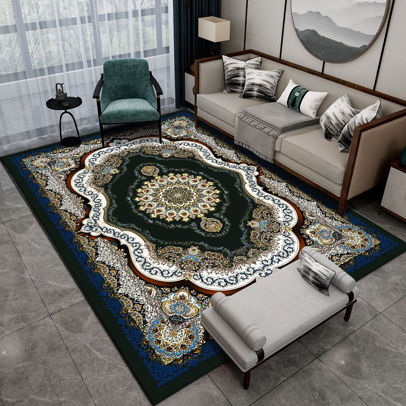 Traditioneller Stammespatten Teppich rot Polyester Gebiet Teppich nicht rutscher Backing Teppich für Wohnkultur