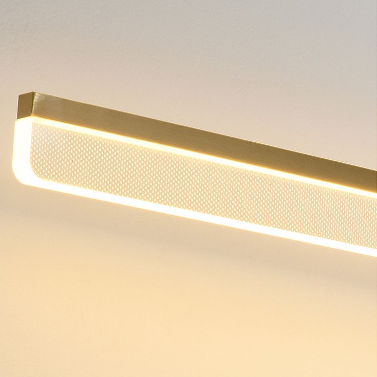 Modern Brass Wall Mounted Mirror Front Lamp LED Rectangle Vanity Lighting for Dressing Table