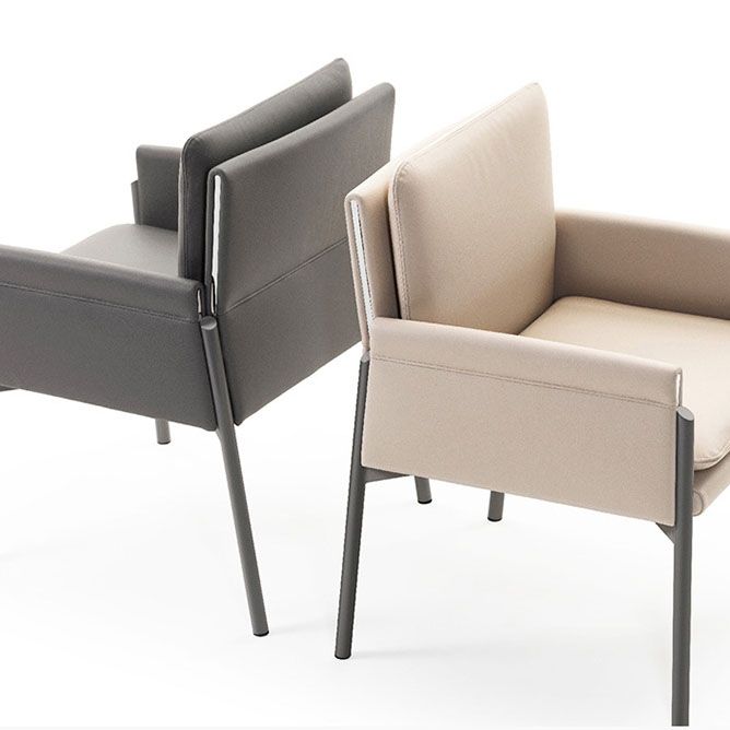 Upholstered Matte Finish Dining Chair Designer Style Home Solid Back Arm Chair