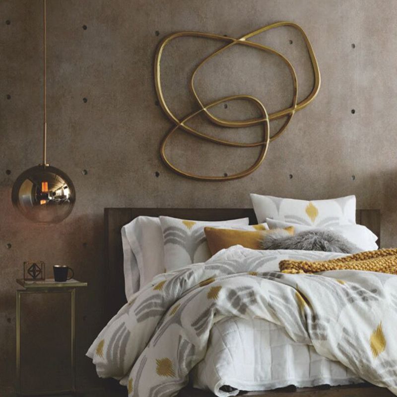 1 Head Globe Bedside Hanging Light Gradient Glass Modern Down Lighting Pendant