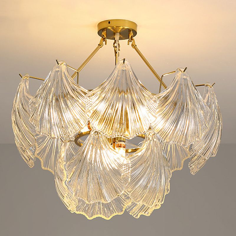 Light Luxury Style Pendant Chandelier Light Glass Chandelier for Living Room