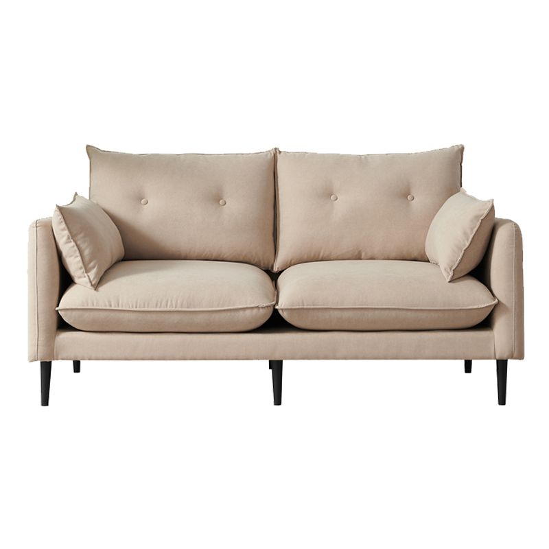 Linen Square Arm Modern Sofa with Loose Back for Living Room and Apartment