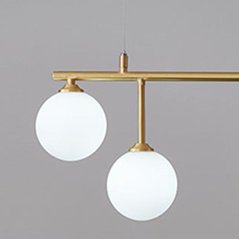Stile moderno Opal Glass Orb Orbomone a sospensione in oro chiaro soggiorno lampadario