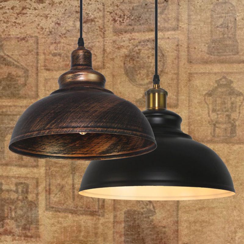 Metal Dome Pendant Lighting Fixtures Industrial Kitchen Warehouse Single Hanging Light with 43" Adjustable Hanging wire