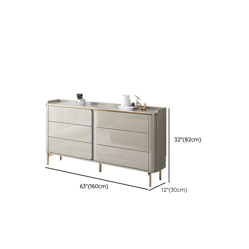 Classic Glam Dresser Stone Storage Chest Dresser with 6 Drawers , 11.7 Inch Width