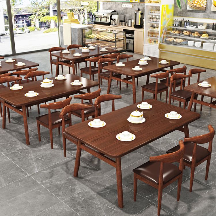 Contemporary Style Home Dining Table Rectangle Shape Dining Table with 4 Legs Base