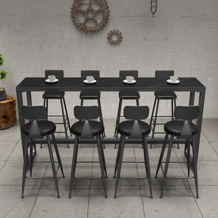 Contemporary Faux Leather Counter Stools Metal Bar Stools for Home Use