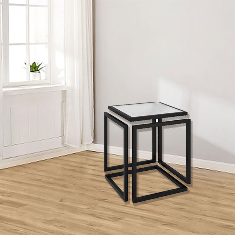 17.72" Tall Contemporary Style Side End Table Metal Frame Sofa Side Accent Table