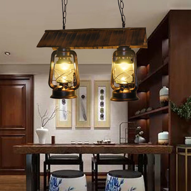 Kerosene Lamp Island Lighting Metallic Retro Industrial Style Pendant Lighting Fixtures for Restaurant