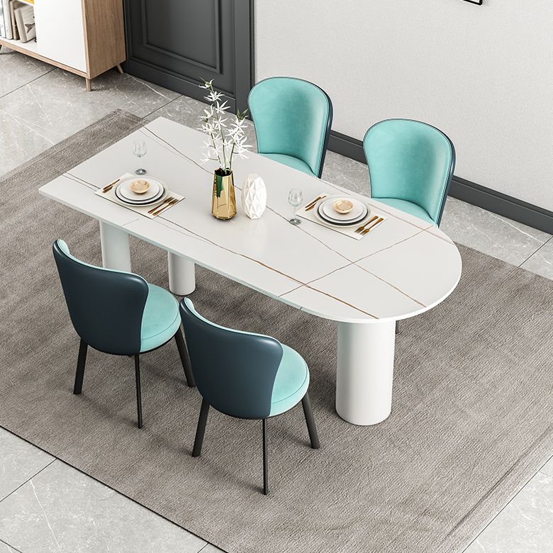 Metal Contemporary Free Form Table Sintered Stone Dining Table for Home
