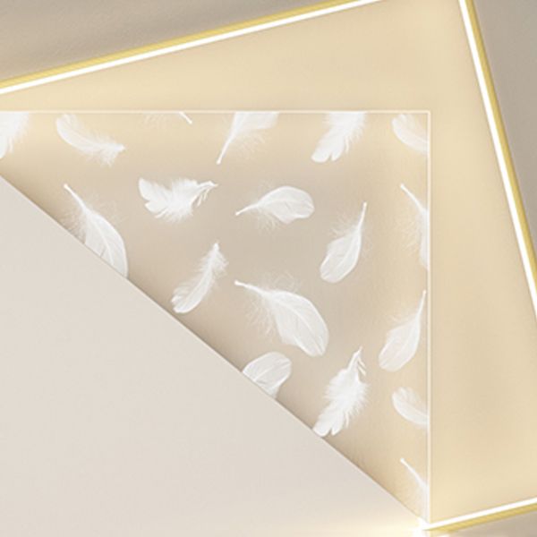 2 Light Square Ceiling Lamp Modern Style Metal Ceiling Lighting for Living Room