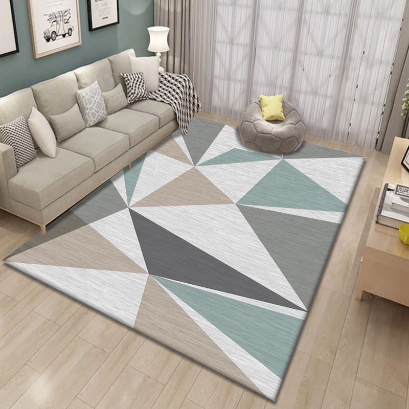 Contemporary Area Rug Modern Geometric Rug Polyester Washable Area Carpet for Living Room