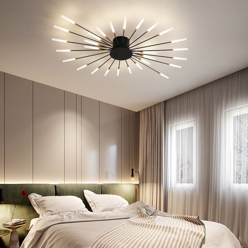 Soporte empotrado moderno lineal de acrílico de Sputnik de las luces de techo rasantes de la sala de estar LED