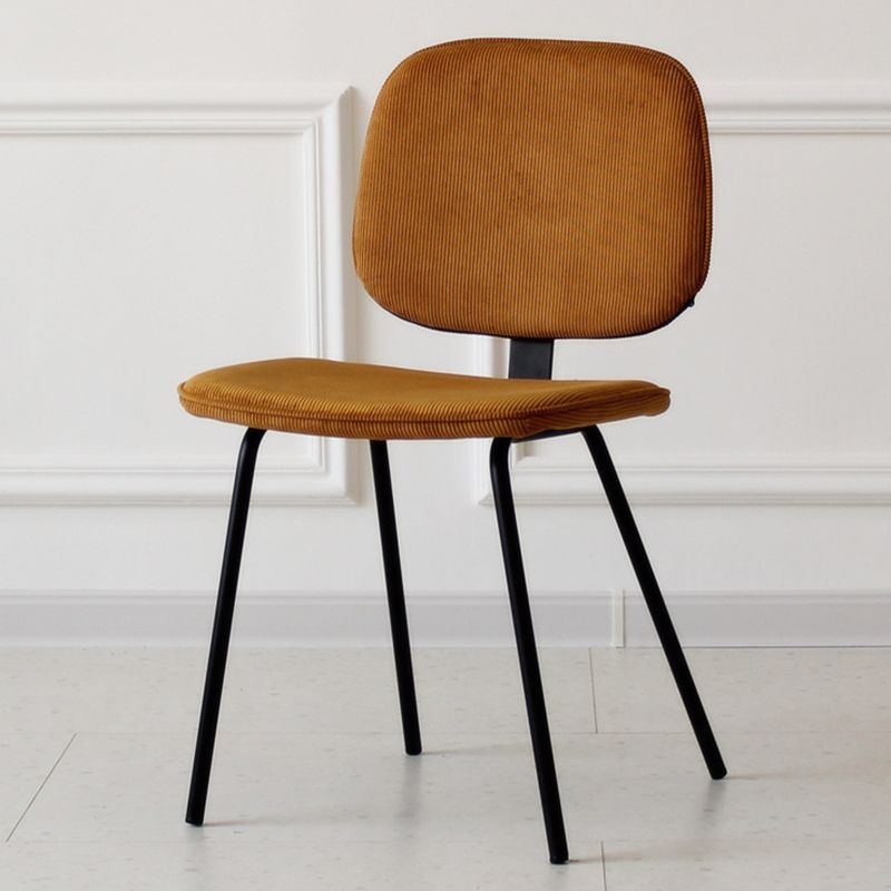Home Scandinavian Side Chair Open Back Upholstered Metal Dining Room Chair