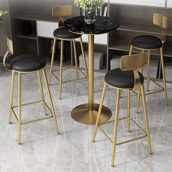 Modern Marble Counter Height Set 1/2/3/5 Pieces Shop Fixed Table Bar Set