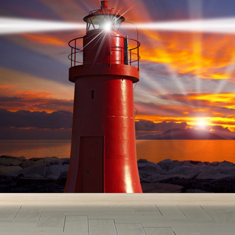Extra Large Phare Mural Couleur Claire Art Mural Non Tissé pour la Décoration Intérieure, Personnalisé