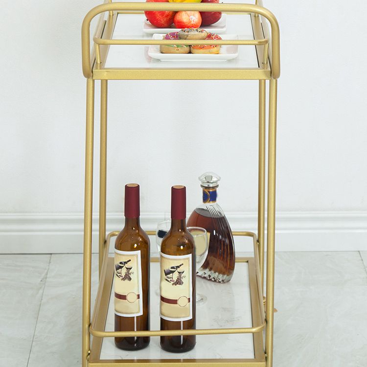 Contemporary 33.86"H Rolling Prep Table Rectangular Metal Prep Table for Home Use