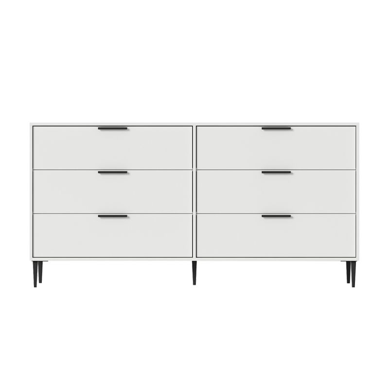Modern Bar Pulls Accent Chest with 3/6 Drawers and Straight Legs