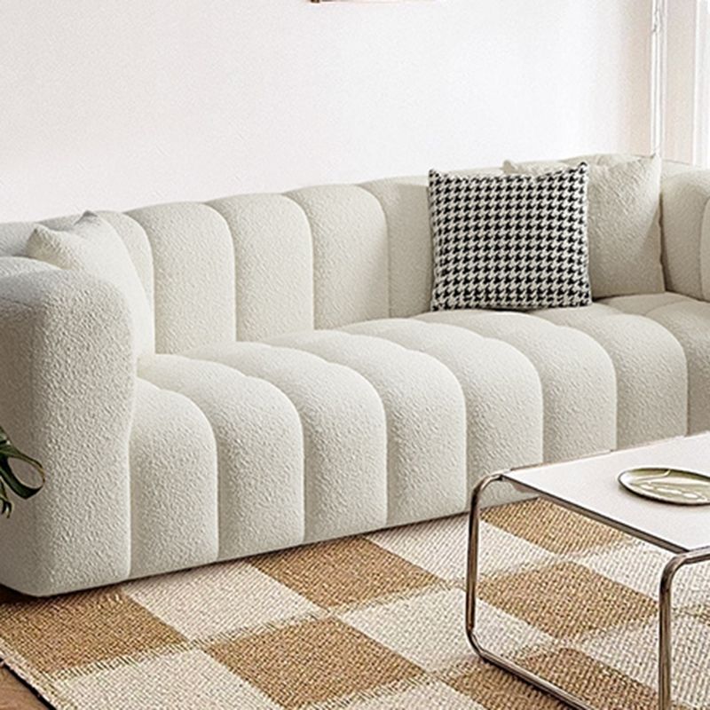 Square Arm Sofa Scratch Resistant Living Room Seating with Pillows
