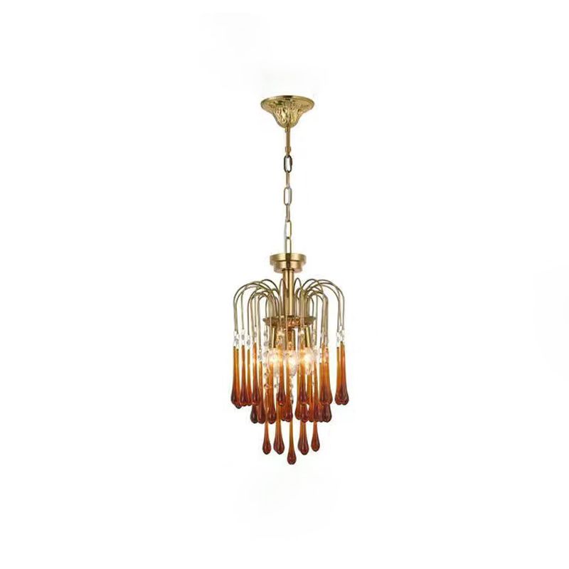 American Metal Chandelier Brown Brawn Tecrid Hasped Hanging Light for Bedroom