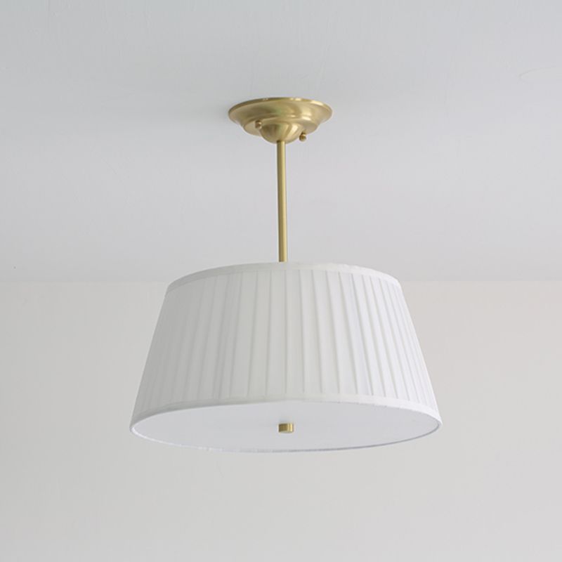 Chandelier Lighting Fixture Minimalist-Style Metal Pleated Lampshade Ceiling Pendant Light for Bedroom