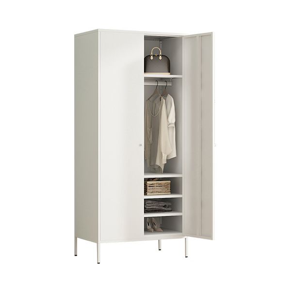 Modern Metal Storage Cabinet for Bedroom Matte Finish Cabinet with Hinged Door