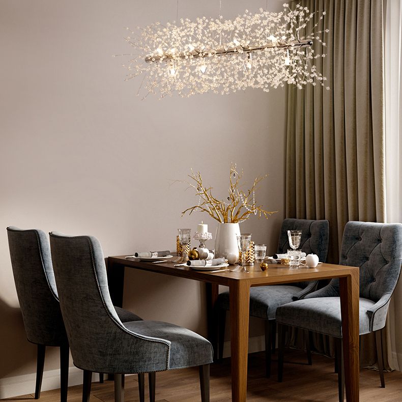 Luce a ciondolo di Crystal Island di ramificazione Modern Dining Room Isola lampade