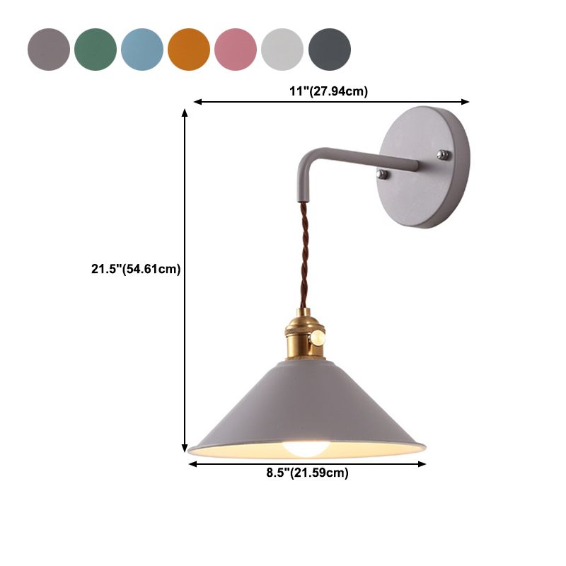 Contemporary Macaron Metal Wall Light Cone Shaded Lighting for Room
