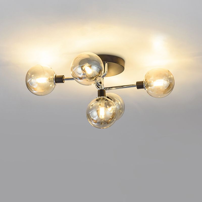 Lámpara de techo contemporánea de montaje empotrado con pantalla de cristal para sala de estar y dormitorio