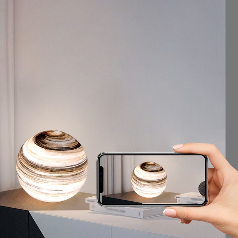 Lampada da tavolo da soggiorno in vetro a 1 lampadina con illuminazione notturna creativa e moderna