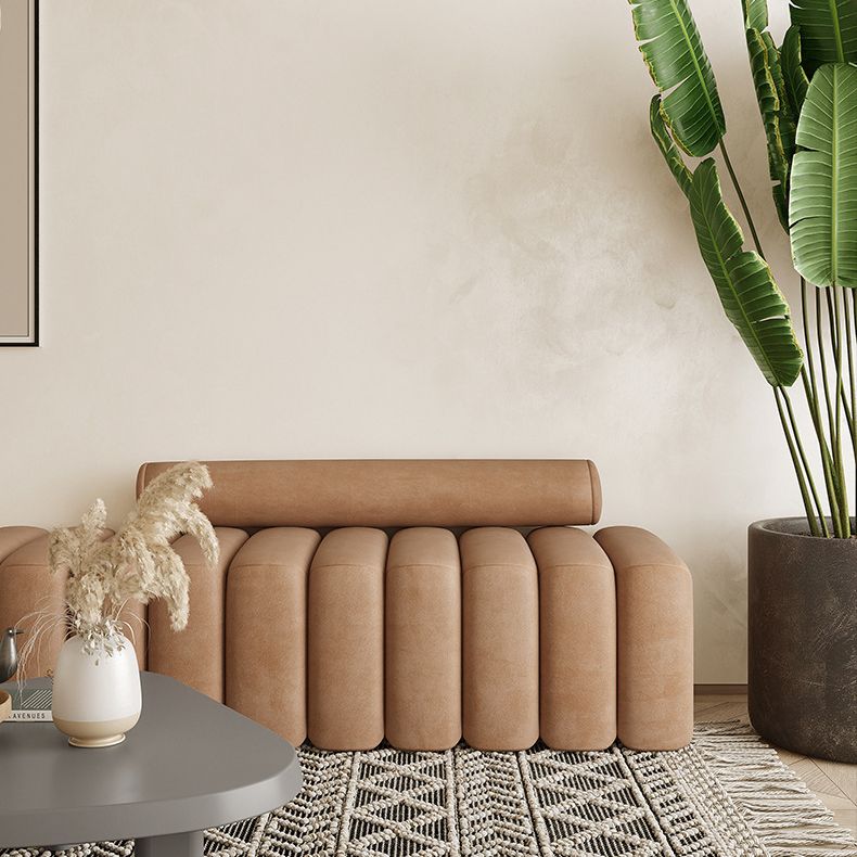 Contemporary Solid Color Velvet / Wool Armless Sofa for Living Room