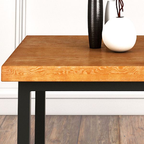 Industriequadrat Esstisch Kiefer Massivholz Tisch mit doppelter Sockel