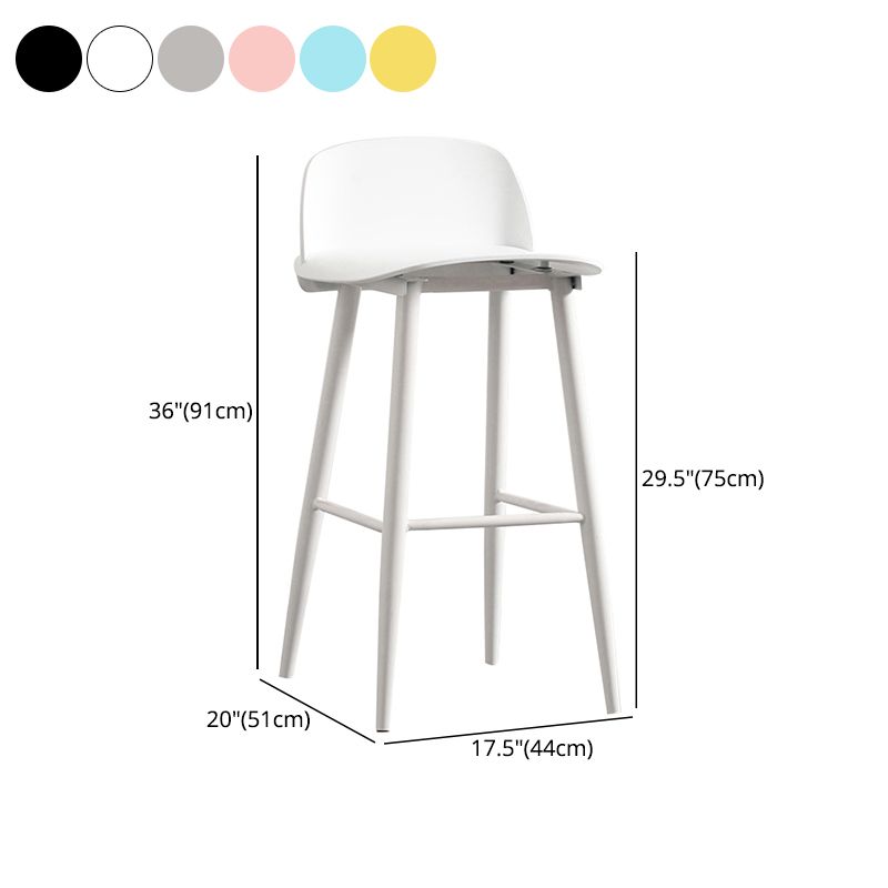Nordic Armless Backrest Counter Stool Iron Cafe Bar Stool with Acrylic Seat