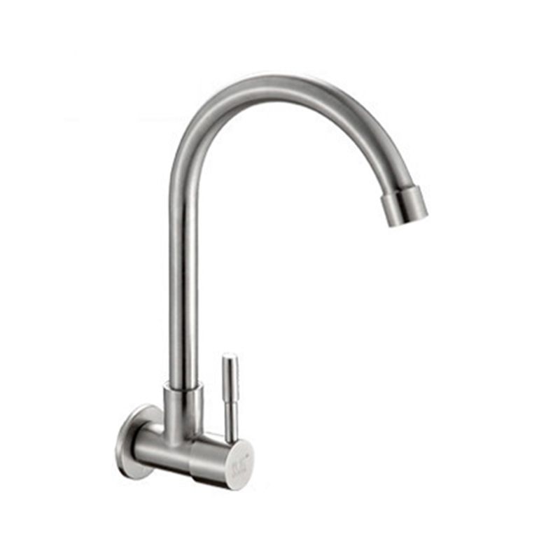 Contemporary Single Handle Bar Faucet Pull-down Wall-mounted Faucet in Chrome