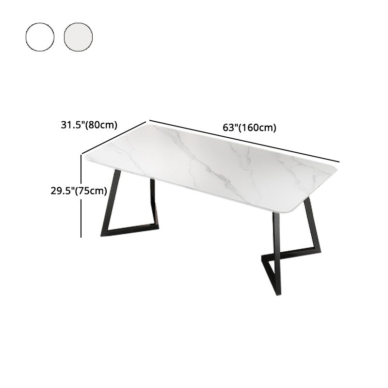 Modern 1/4/5/7 Pieces Dining Set Sintered Stone Dining Table with Leather Chairs