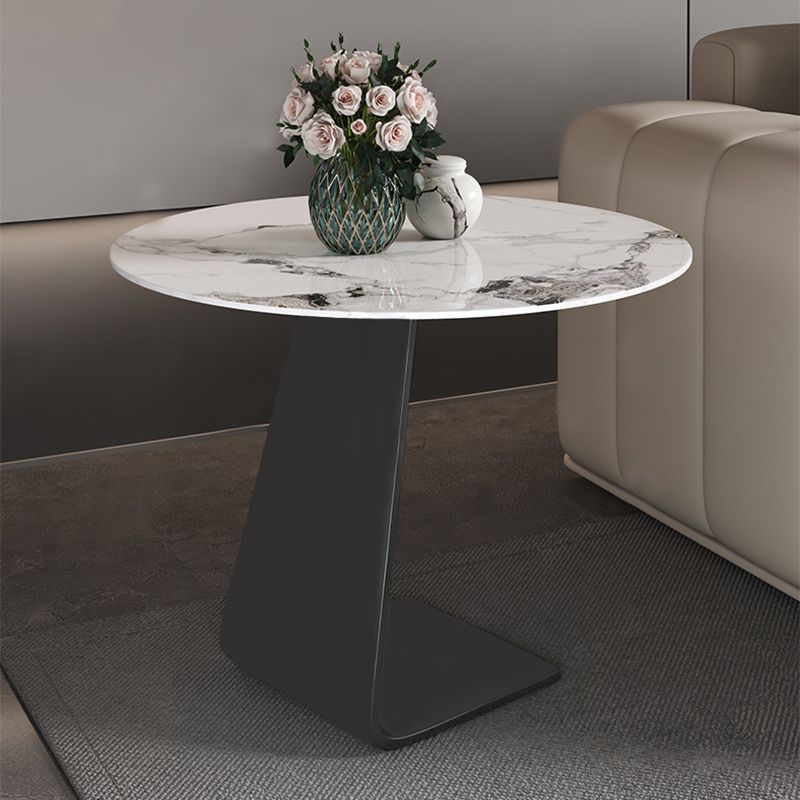 19"H Contemporary Corner Table Round Metal Accent Side Table