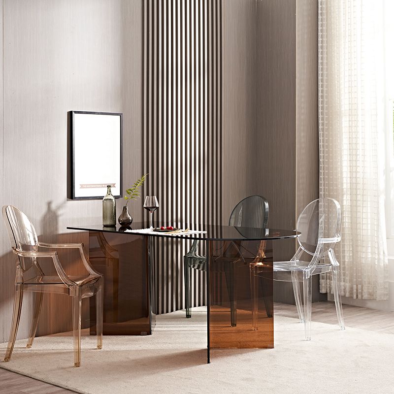 Tempered Glass Modern Free Form Indoor Table Glass Table for Dining Room