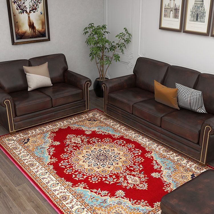 Multicoloe antiek gebied tapijt polyester bloem binnen tapijt anti-slip rugtapijt voor woonkamer