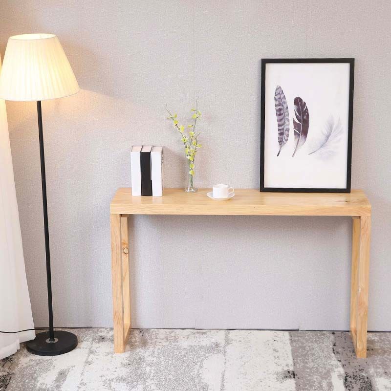 Mid-Century Modern Pine Console Sofa Table Rectangle End Table for Hall