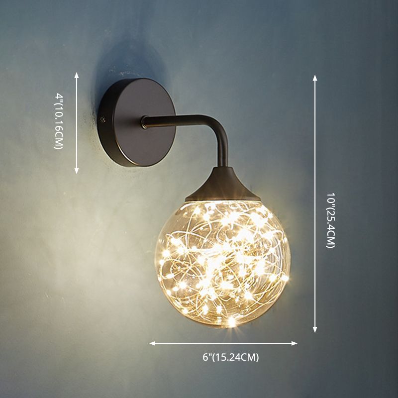 Nordic Light Extravagant Style Spherical Sconce Light Fixture Glass 1 Light Sconces