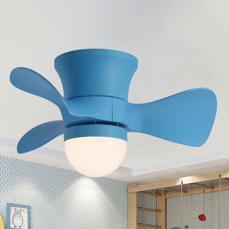 Kids Dome Flush Mount Deckenventilator leichte Metallic 3-Blade Schlafzimmer LED Flushmount in Pink/Blau, 23,5 "breit