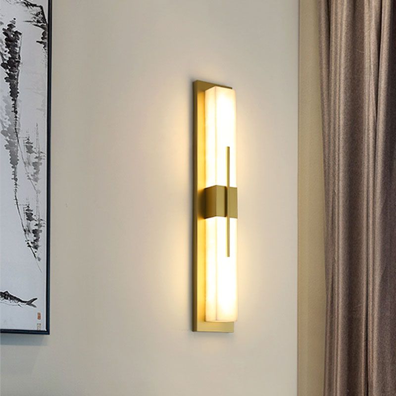 1-Light Modern Wall Sconce Simple Stone Wall Mount Lamp for Living Room