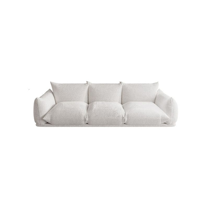 White Pillow Top Arm Sofa Stain Resistant Sewn Pillow Back Sofa