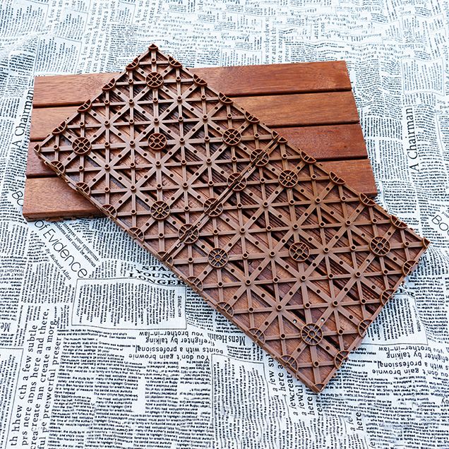 Outdoor Flooring Composite Interlocking Red Brown Decking Tiles
