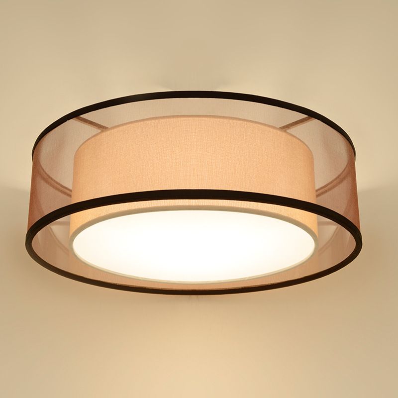 Round Shape Fabric Ceiling Light Multil Lights Ceiling Mount Light for Bedroom